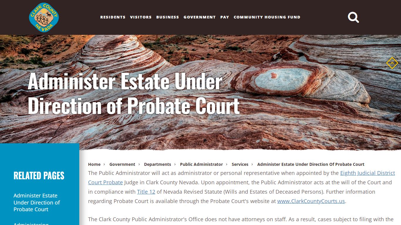 Administer Estate Under Direction of Probate Court - Clark County, Nevada
